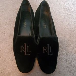 Womens Ralph Lauren velvet smoking flats sz 10